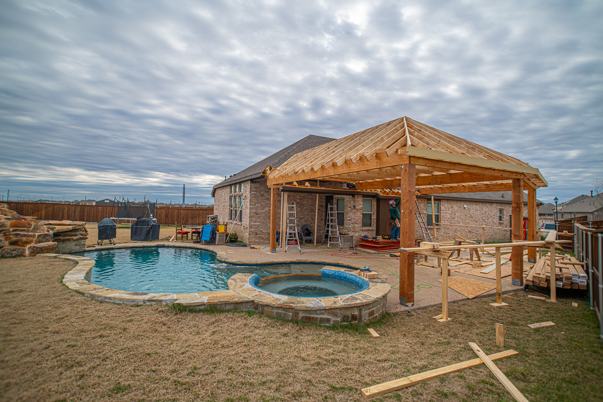 Hip Roof Construction in Texas
